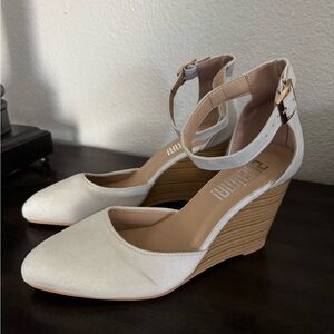 Elegant White(cream) Wedge Heels
